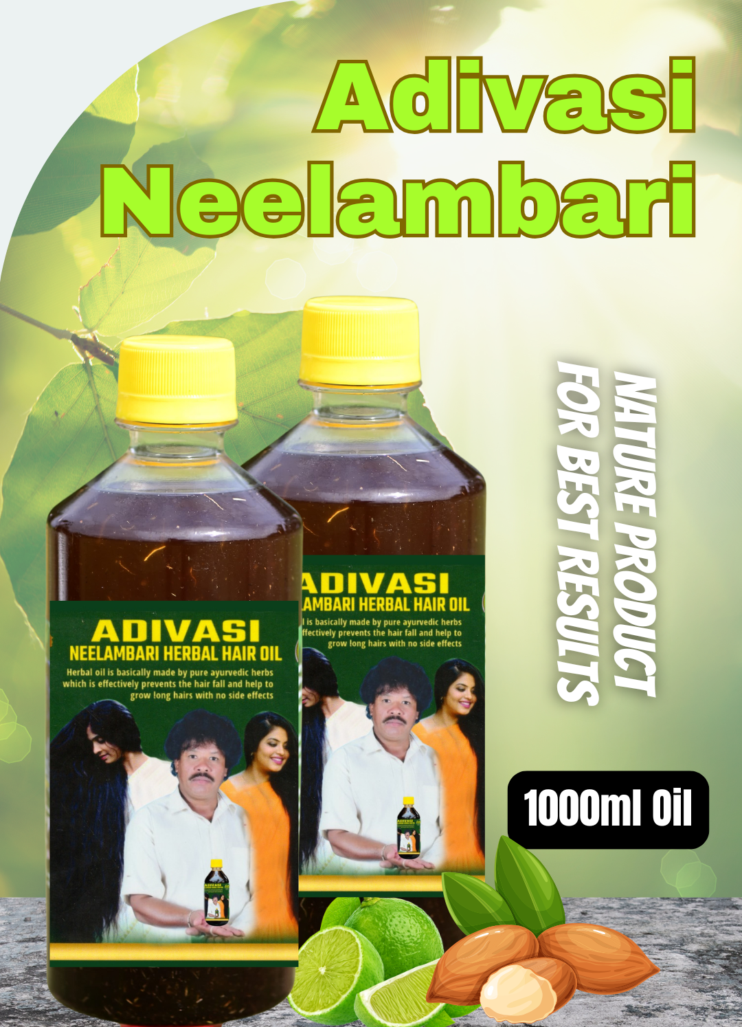 🔻1000ml Adivasi Neelambari Herbal  hair oil