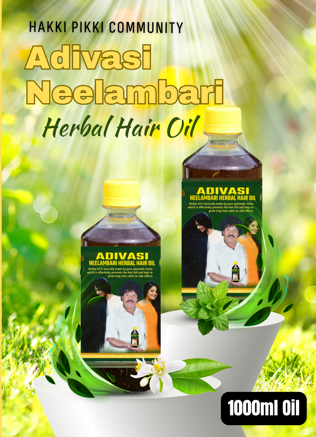 🔻1000ml Adivasi Neelambari Herbal  hair oil